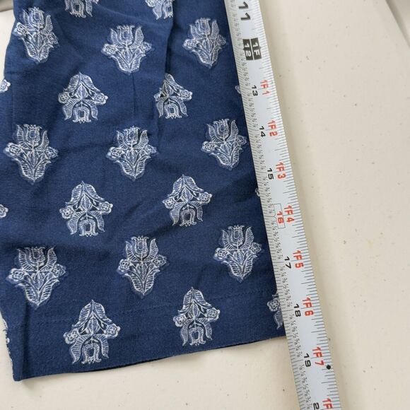 J Jill Top Womens Size L Seaside Woodblock Tunic Rayon 3/4 Sleeve Boho Coastal - Picture 10 of 12